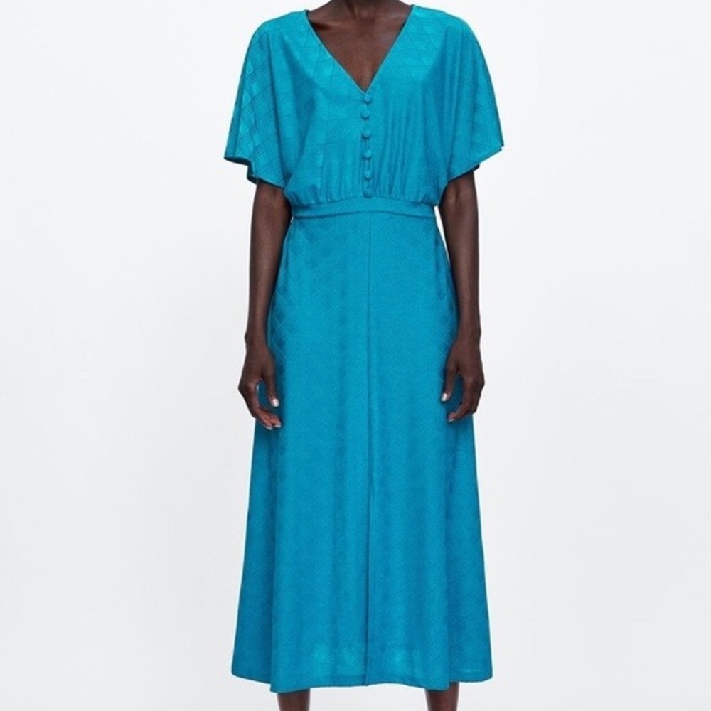 Zara Blue Maxi‎ Dress Size Medium